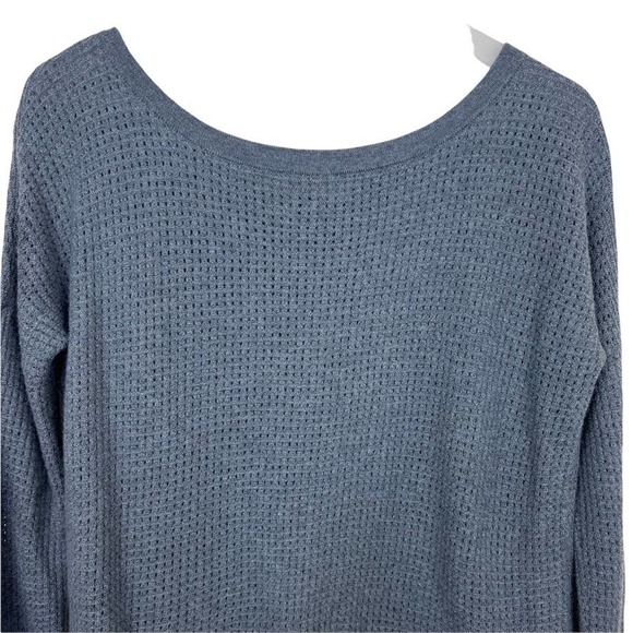 Halston Heritage Waffle Knit High Low Sweater in Gray - Picture 6 of 9